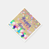 Farbenfrohe Confetti und Balloons glücklich zum Ge Serviette (Ecke)