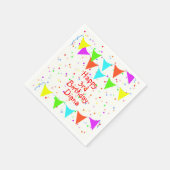 Farbenfrohe Confetti und Banners Children's Birthd Serviette (Ecke)