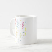 Farbenfrohe Confetti und Streamers Kaffeetasse (Vorderseite Links)