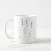 Farbenfrohe Confetti und Streamers Kaffeetasse (Links)