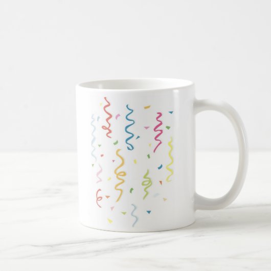 Farbenfrohe Confetti und Streamers Kaffeetasse (Rechts)