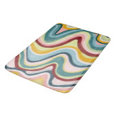 Farbenfrohe Cool- & Fun Waves Streifen Badematte (Schrägansicht)