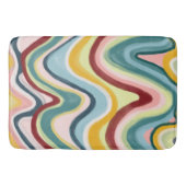 Farbenfrohe Cool- & Fun Waves Streifen Badematte (Vorderseite)