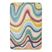 Farbenfrohe Cool- & Fun Waves Streifen Badematte (Vorderseite Vertikal)