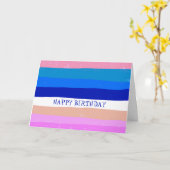 Farbenfrohe Coole, einfache Streifen CUSTOM GLÜCKL Karte (Gelbe Blume)