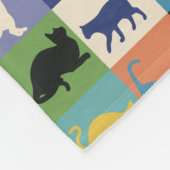 Farbenfrohe Coole Katzen auf Quilt-ähnlichen Plätz Fleecedecke (Ecke)