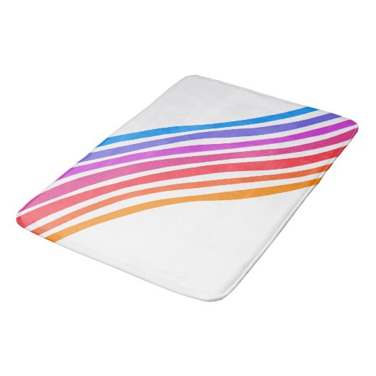 Farbenfrohe Coole Streifen Badematte (Schrägansicht)