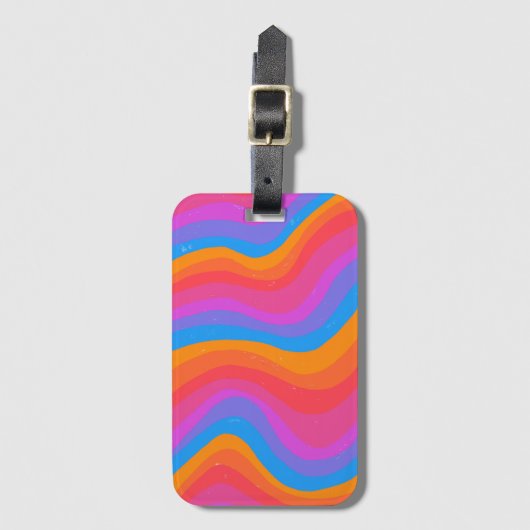 Farbenfrohe Coole Streifen Gepäckanhänger (Vorderseite Vertikal)