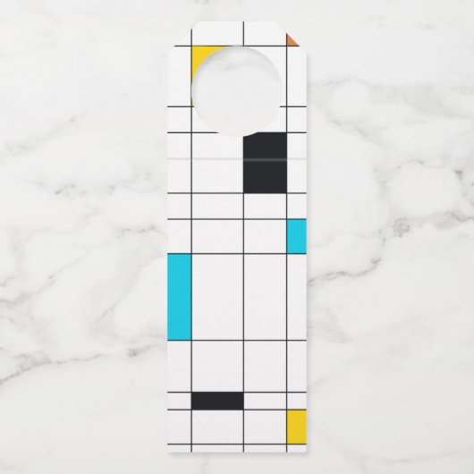 Farbenfrohe, coole, trendige, moderne Illustration Flaschenanhänger (Vorderseite)