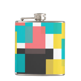 Farbenfrohe, coole, trendige, urbane geometrische  flachmann