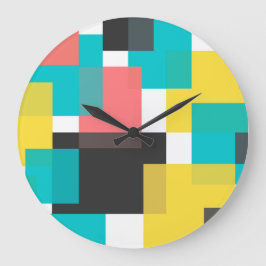 Farbenfrohe, coole, trendige, urbane geometrische  große wanduhr