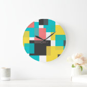 Farbenfrohe, coole, trendige, urbane geometrische  große wanduhr (Zuhause)