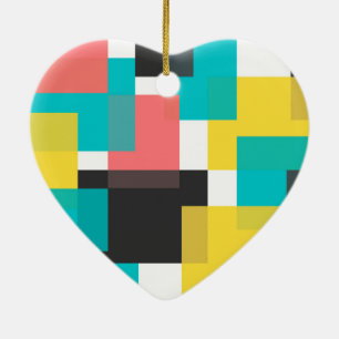 Farbenfrohe, coole, trendige, urbane geometrische keramik ornament