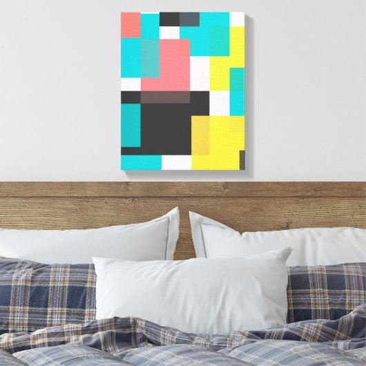 Farbenfrohe, coole, trendige, urbane geometrische  leinwanddruck (Insitu (Schlafzimmer))