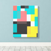 Farbenfrohe, coole, trendige, urbane geometrische  leinwanddruck (Insitu (Holzboden))