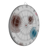 Farbenfrohe, coole, urbane Pinselstriche im Trend Dartscheibe (Vorderseite Links)