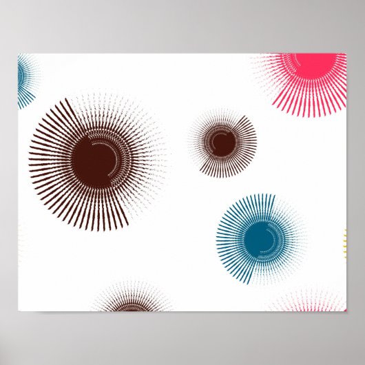 Farbenfrohe, coole, urbane Pinselstriche im Trend Poster (Vorne)