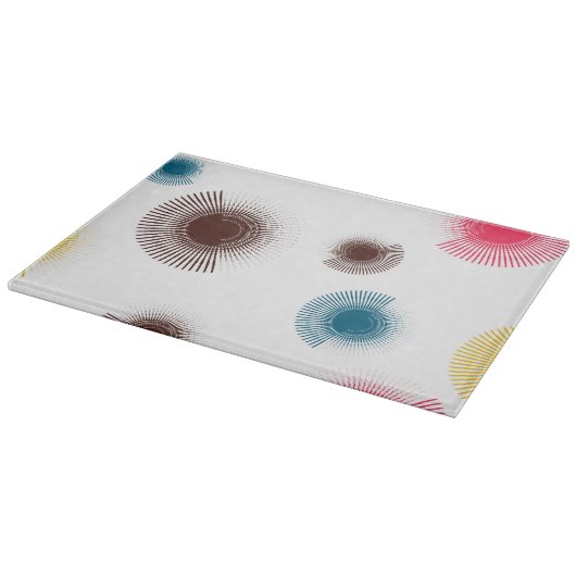 Farbenfrohe, coole, urbane Pinselstriche im Trend Schneidebrett (Ecke)