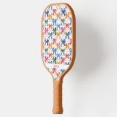 Farbenfrohe Coquette Bows & Stripes Pickleball Pad Schläger (Links)