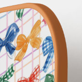 Farbenfrohe Coquette Bows & Stripes Pickleball Pad Schläger (Linke Seite)