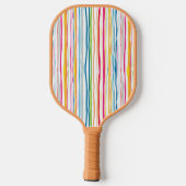 Farbenfrohe Coquette Bows & Stripes Pickleball Pad Schläger (Rückseite)