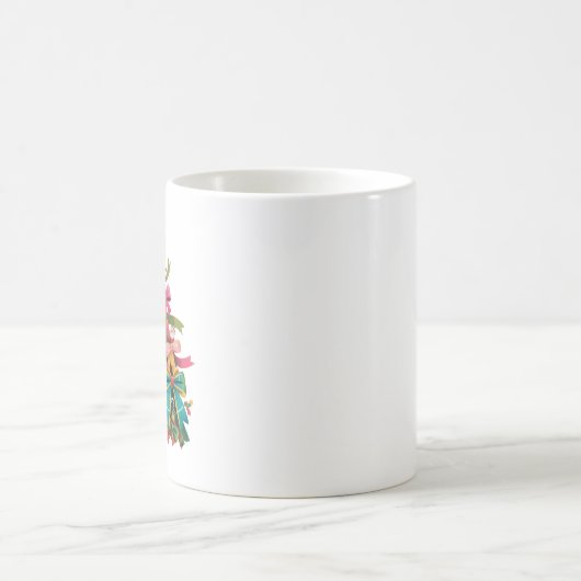 Farbenfrohe Coquette Weihnachtsbaum Preppy Pink Xm Kaffeetasse (Mittel)