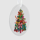 Farbenfrohe Coquette Weihnachtsbaum Preppy Pink Xm Ornament (Vorderseite)