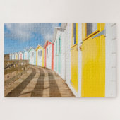 Farbenfrohe Cornish Beach Huts Jigsaw Puzzle (Horizontal)