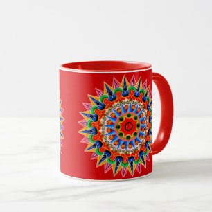 Farbenfrohe Costa Rica Folklore Design Tasse