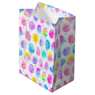 Farbenfrohe Cotton Candy Watercolor Muster Mittlere Geschenktüte