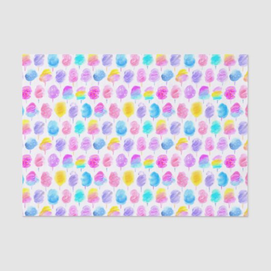 Farbenfrohe Cotton Candy Watercolor Muster Seidenpapier (Vorderseite)