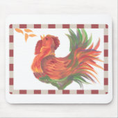 Farbenfrohe Country Crowing Rooster Art Mousepad (Vorne)