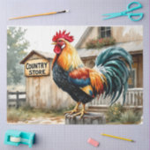 Farbenfrohe Country Rooster Testpapier - 18 lb Han Seidenpapier (Basteln)