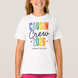 Farbenfrohe Cousin Crew Familienurlaub T-Shirt
