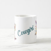 Farbenfrohe Cowgirl Stiefel und Blume Kaffeetasse (Mittel)