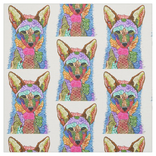 Farbenfrohe Coyote Fabric Stoff (Muster)