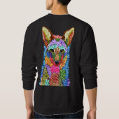 Farbenfrohe Coyote Illustration Sweatshirt (Rückseite)