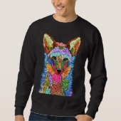 Farbenfrohe Coyote Illustration Sweatshirt (Vorderseite)