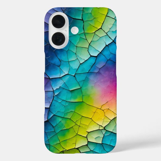 Farbenfrohe Crackle Paper Art iPhone Case (Rückseite)