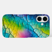 Farbenfrohe Crackle Paper Art iPhone Case (Rückseite (Horizontal))