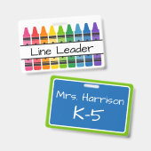 Farbenfrohe Crayons im Klassenzimmer Personalisier Ausweis (Front & Back)