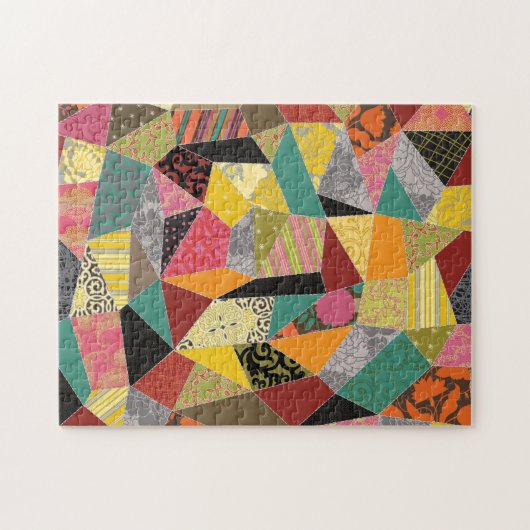 Farbenfrohe Crazy Quilt Patchwork Muster Puzzle (Horizontal)