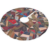Farbenfrohe Crazy Quilt Polyester Weihnachtsbaumdecke (Schrägansicht)