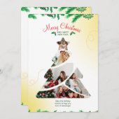 Farbenfrohe Creative Minimal Weihnachtsbaum Foto Einladung (Vorne/Hinten)