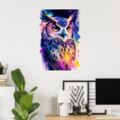 Farbenfrohe Creative Wise Owl Illustration Poster (Heimbüro)