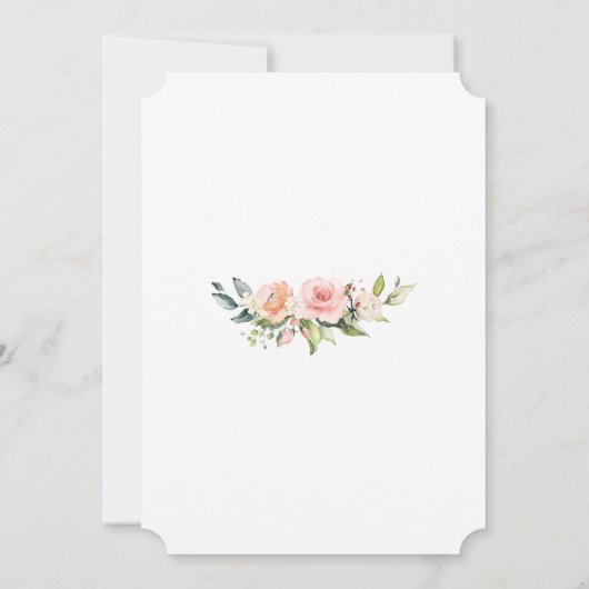 Farbenfrohe Creme Bloral Girl Bestätigung Einladung (Rückseite)