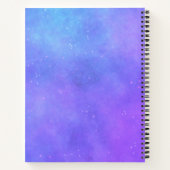Farbenfrohe Crescent Moon Face Misty Lila Sky Notizblock (Rückseite)