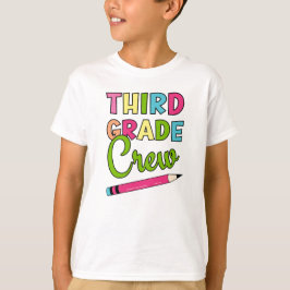 Farbenfrohe Crew der dritten Klasse zurück zur Sch T-Shirt