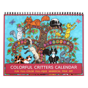 Farbenfrohe Critters Niedlich Fantasy Animals 2022 Kalender