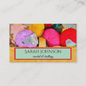 Farbenfrohe Crochet and Knitter Wool Business Card Visitenkarte (Vorderseite)